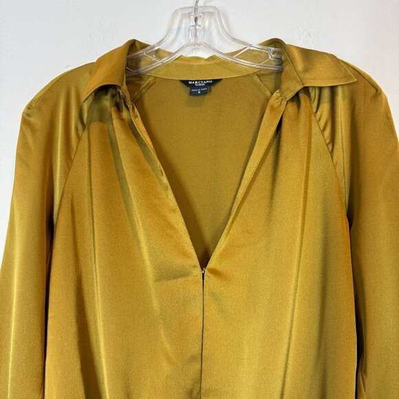 Marciano Guess Gold Blouse Top Bodysuit Small - Picture 6 of 12